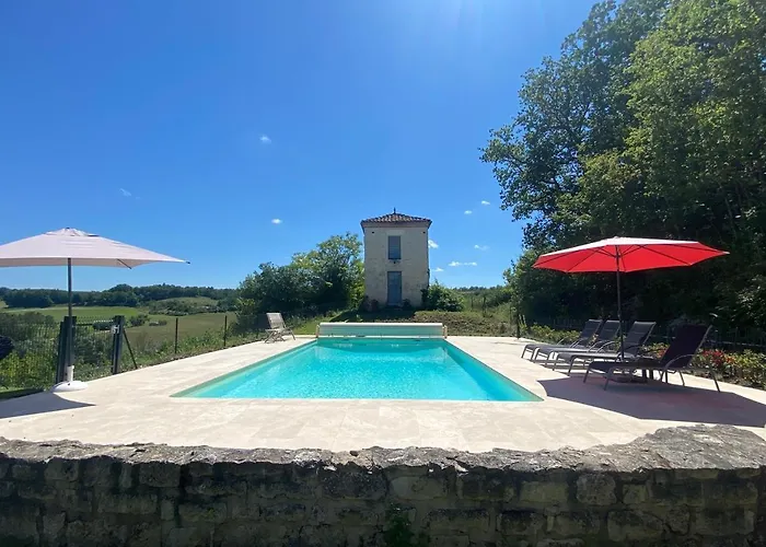 Caramel - Piscine - Vue Semesterbostad Fargues (Lot)